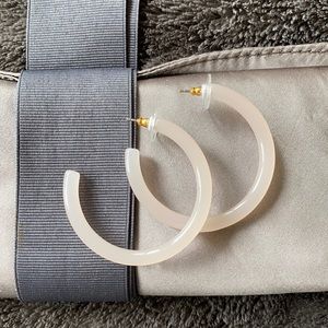 J. Crew Rose-Colored Resin Hoop Earrings